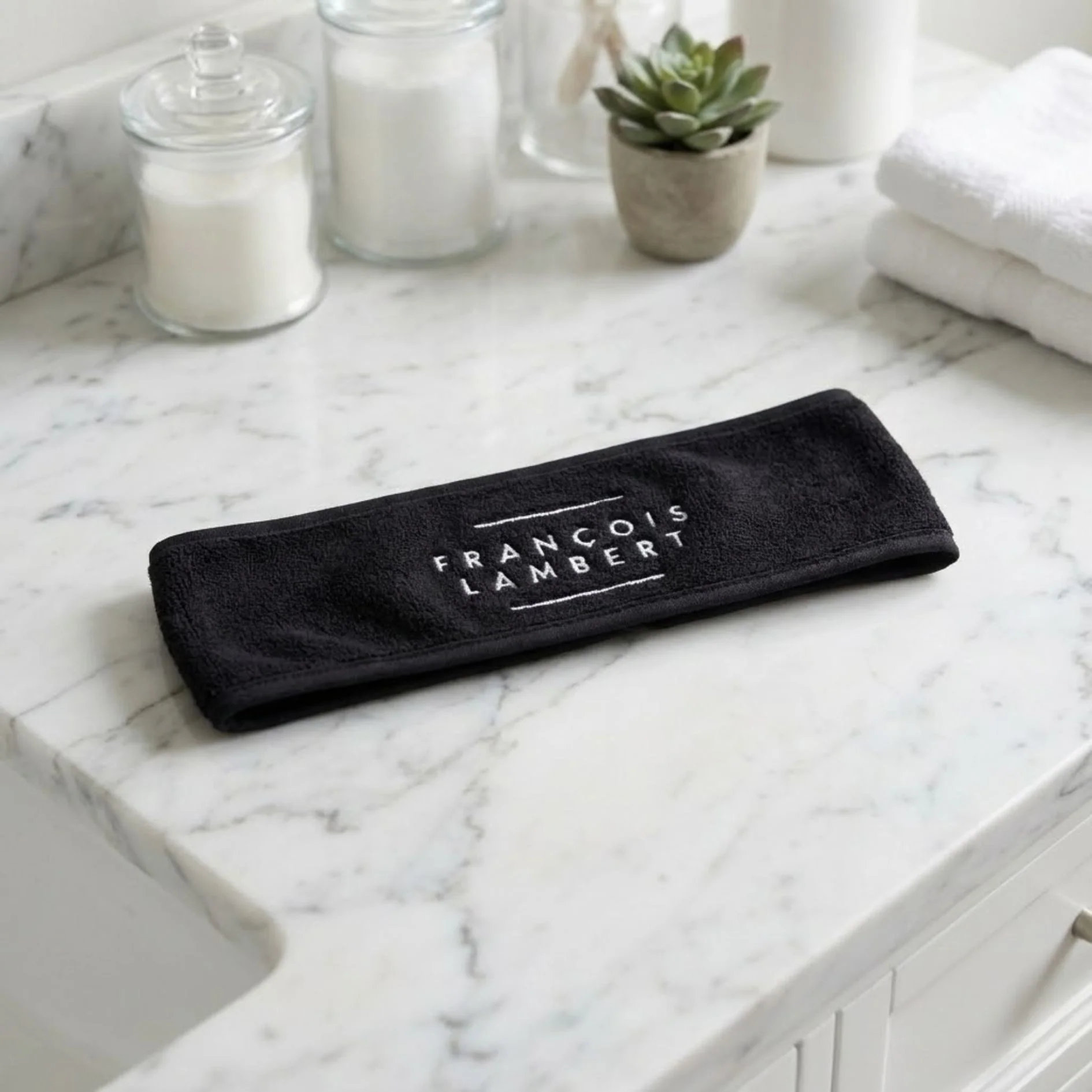 Bandeau Microfibre Noir – Soins du Visage - Image 3