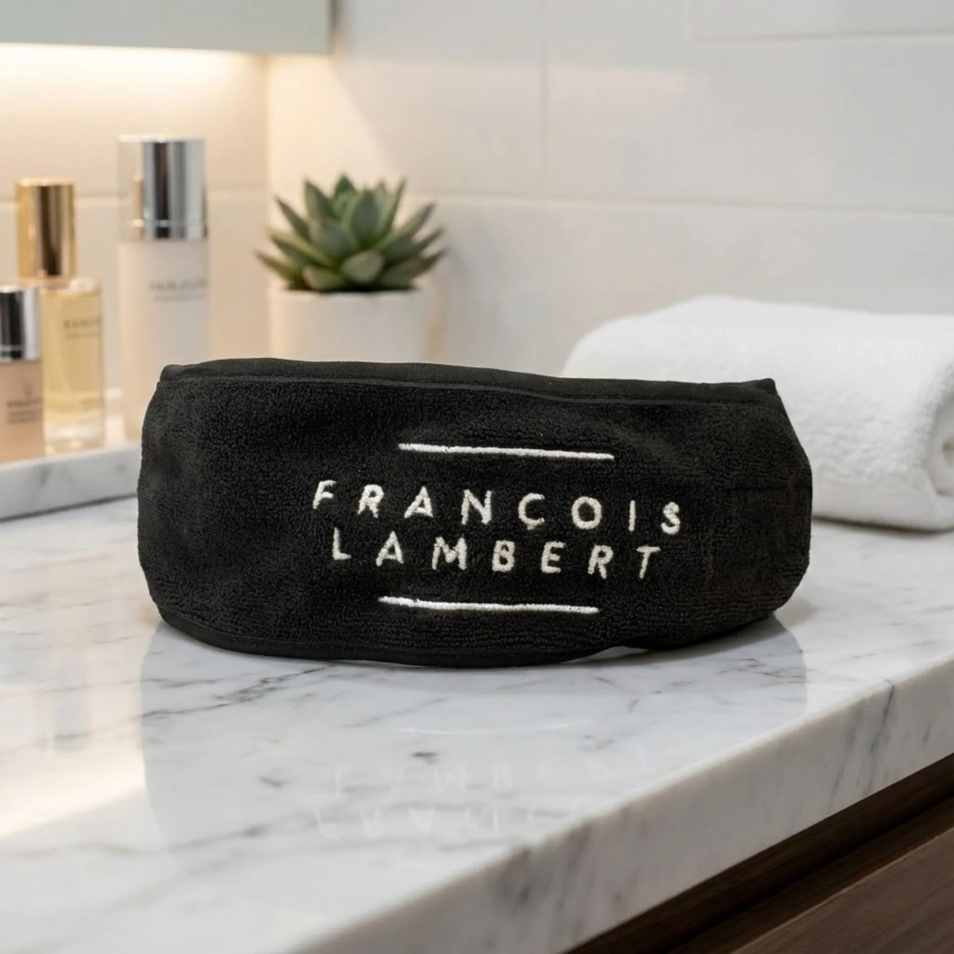 Bandeau Microfibre Noir – Soins du Visage - Image 4